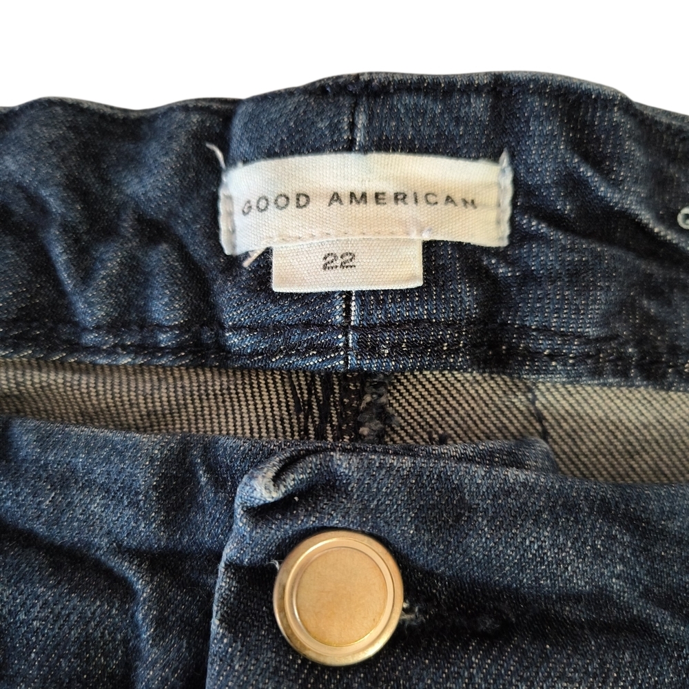 Good American Good Waist Palazzo Wide Leg Jeans in Dark Blue Size 22 - Picture 5 of 9